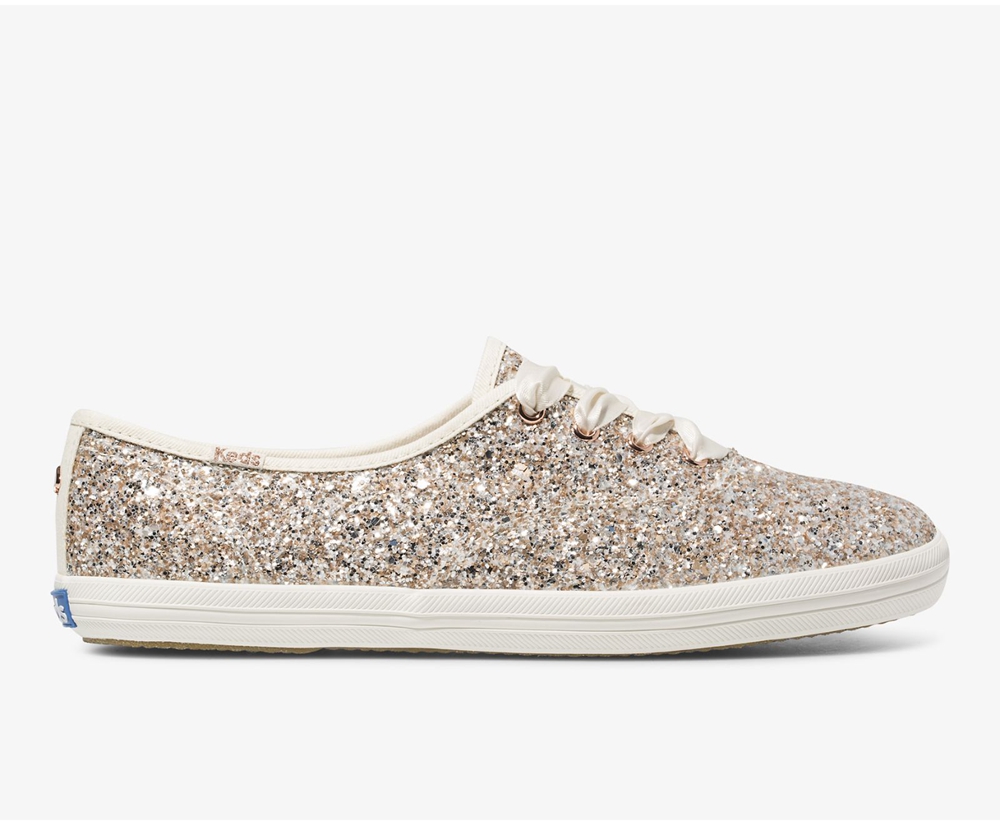 Keds Sneaker Damen Rosa Gold - Kate Spade New York Champion Glitter - VEJ-163240